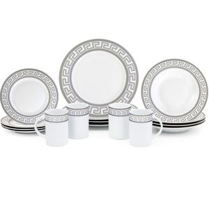 Versace White and Gray Dinnerware Set